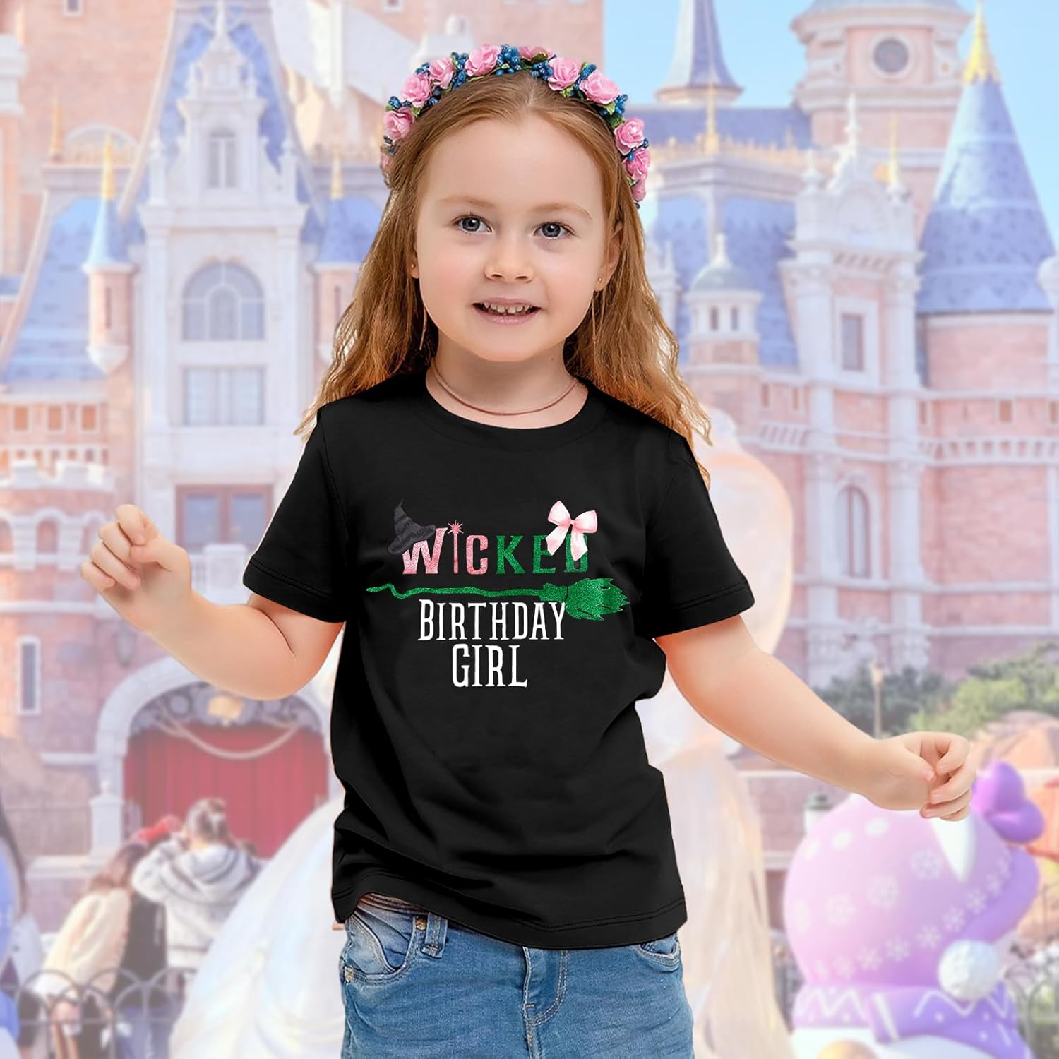 Girls Musical Shirt Sparkly Witch and Princess T Shirts Birthday Girl Shirt Cute Graphic Short Sleeve Tops Party Tees - Image 6