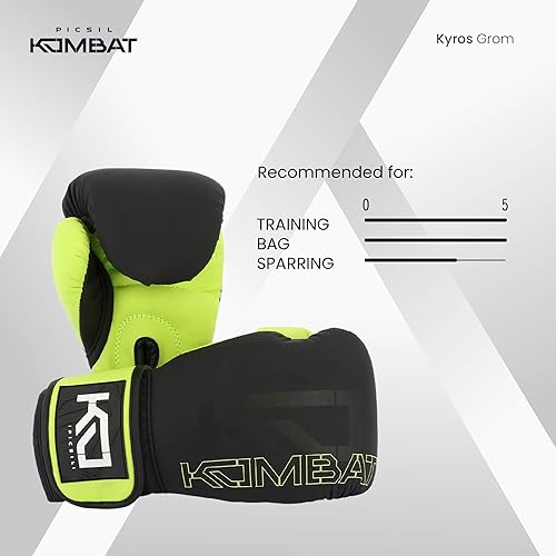 Miniatura 3 de Picsil Kombat Kyros Grom - Guantes de boxeo, guantes de entrenamiento y combate para Muay Thai, MMA, Kickboxing, diseño unisex