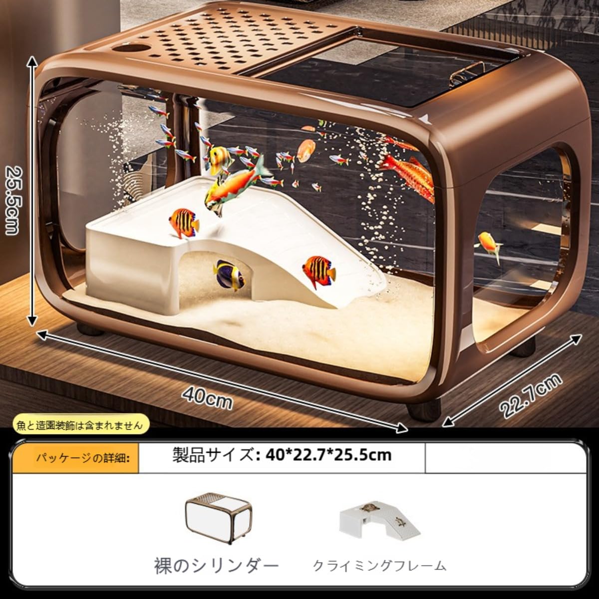 Amazon | ChoyClit 小型水槽セット 金魚飼育セット アクアテラリウム