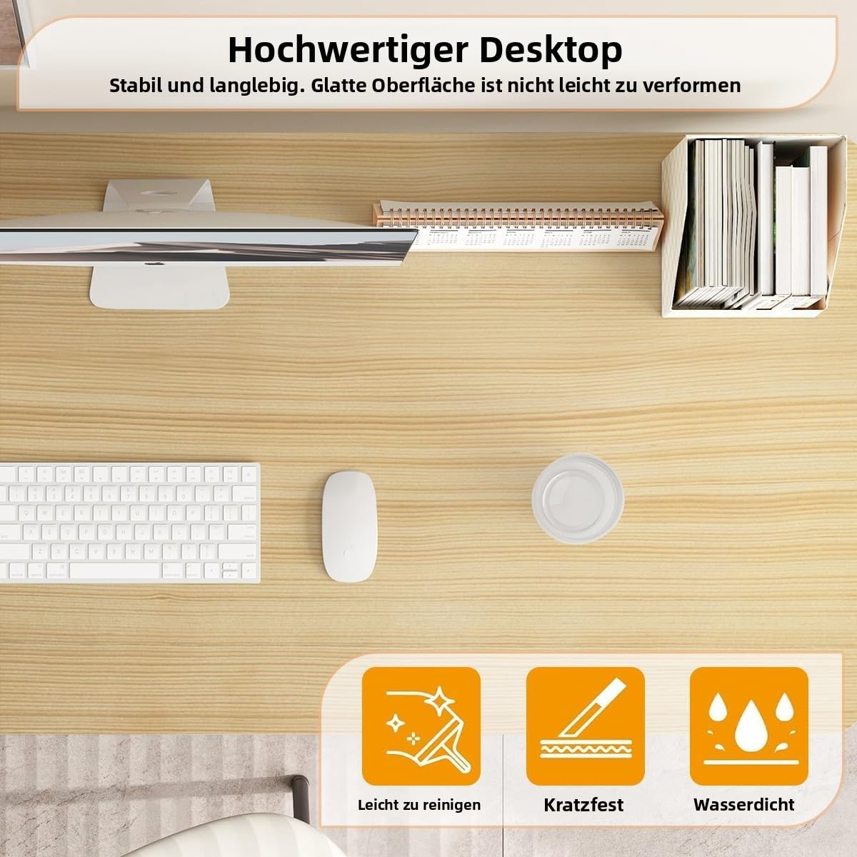 Moderner Computertisch, Schreibmaschinentisch, Keine Montage erforderlich, Schreibtisch, klappbar, platzsparend für Arbeitszimmer, Schlafzimmer, Heimbüro