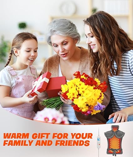 Miniatura 8 de Almohadilla térmica para cuello, hombros y espalda, almohadilla térmica rápida para aliviar el dolor con 6 ajustes de calor y 4 temporizadores de