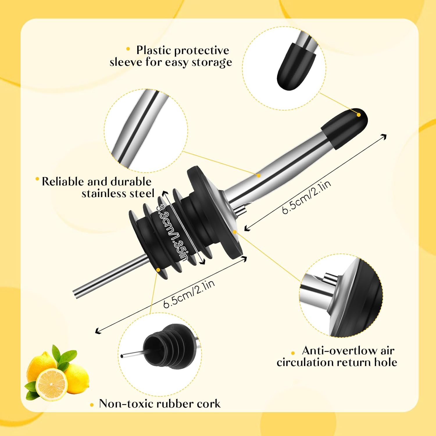 Dandat 12 Pieces 32 oz Plastic Long Neck Bottles with Pourer and Caps Plastic Juice Pour Bottles with Stainless Steel Pourers Tapered Spout for Liquor (Silver Bottle Pourer) - Image 3