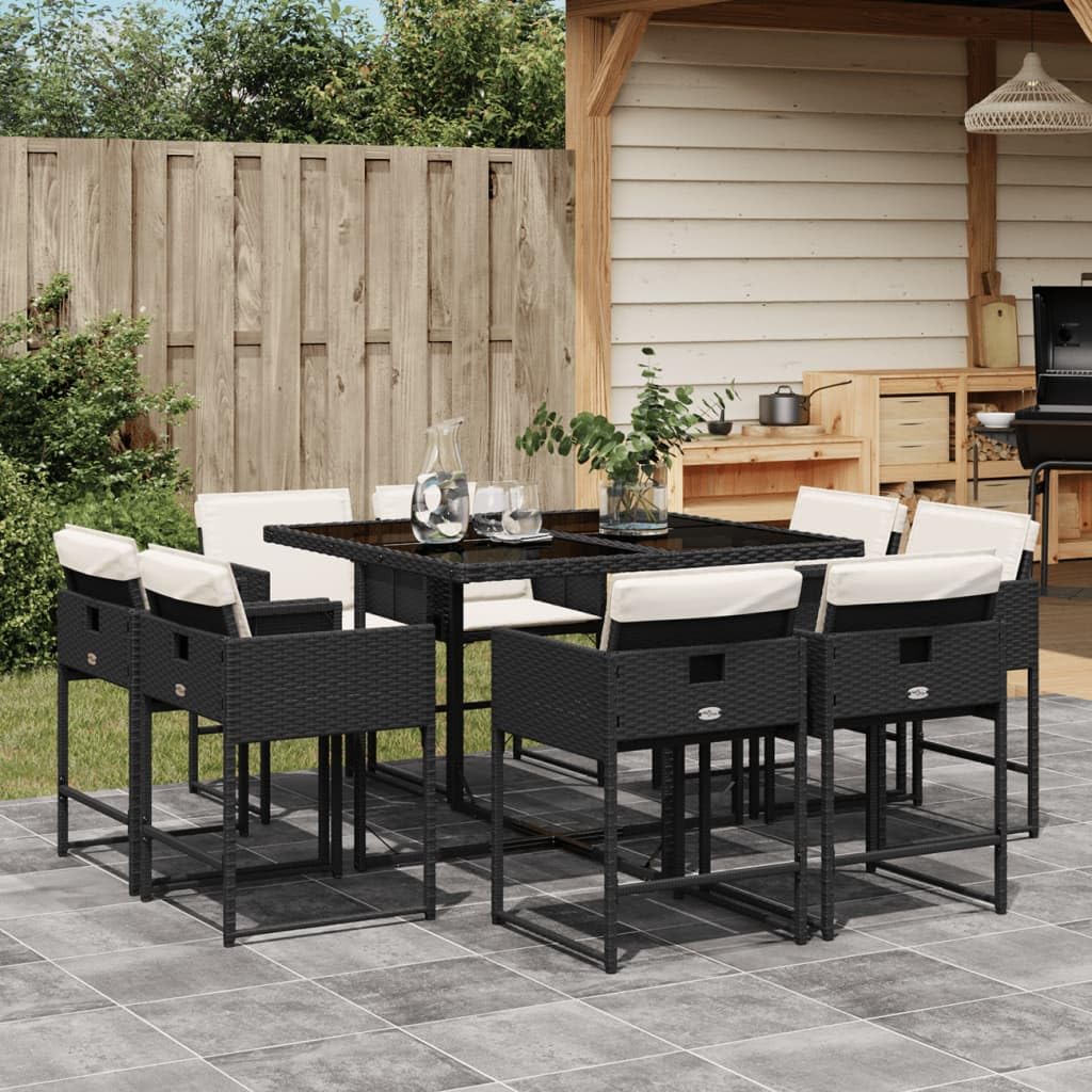 Table et chaises de jardin compactes Gecheer 8 places en résine pour optimiser votre terrasse