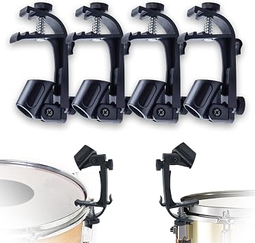 4Pcs Drum Microphone Clips Adjustable Mic Mount Clamp Holder 180 Rotation