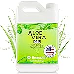 Organic Aloe Vera Gel - 100% Pure for Skin, Sunburn Relief & Face Moisturizer - Extracted from Aloe Vera Plant with Manuka Honey, Orchid & Apple Stem Cells - Everyday Use - 64 fl oz