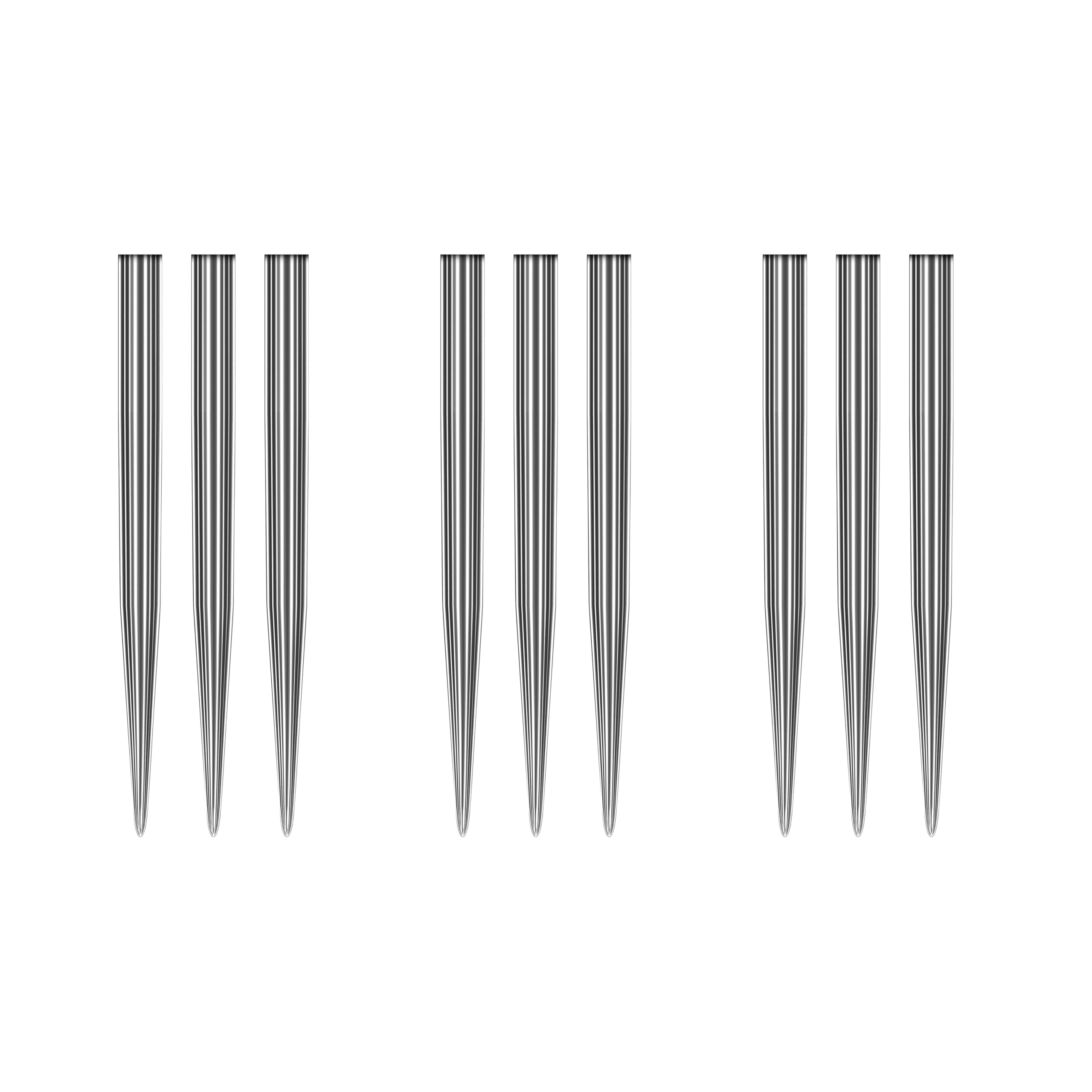 Specialist Dart Points - Silver Effect Standard 32mm - 3 sets per pack
