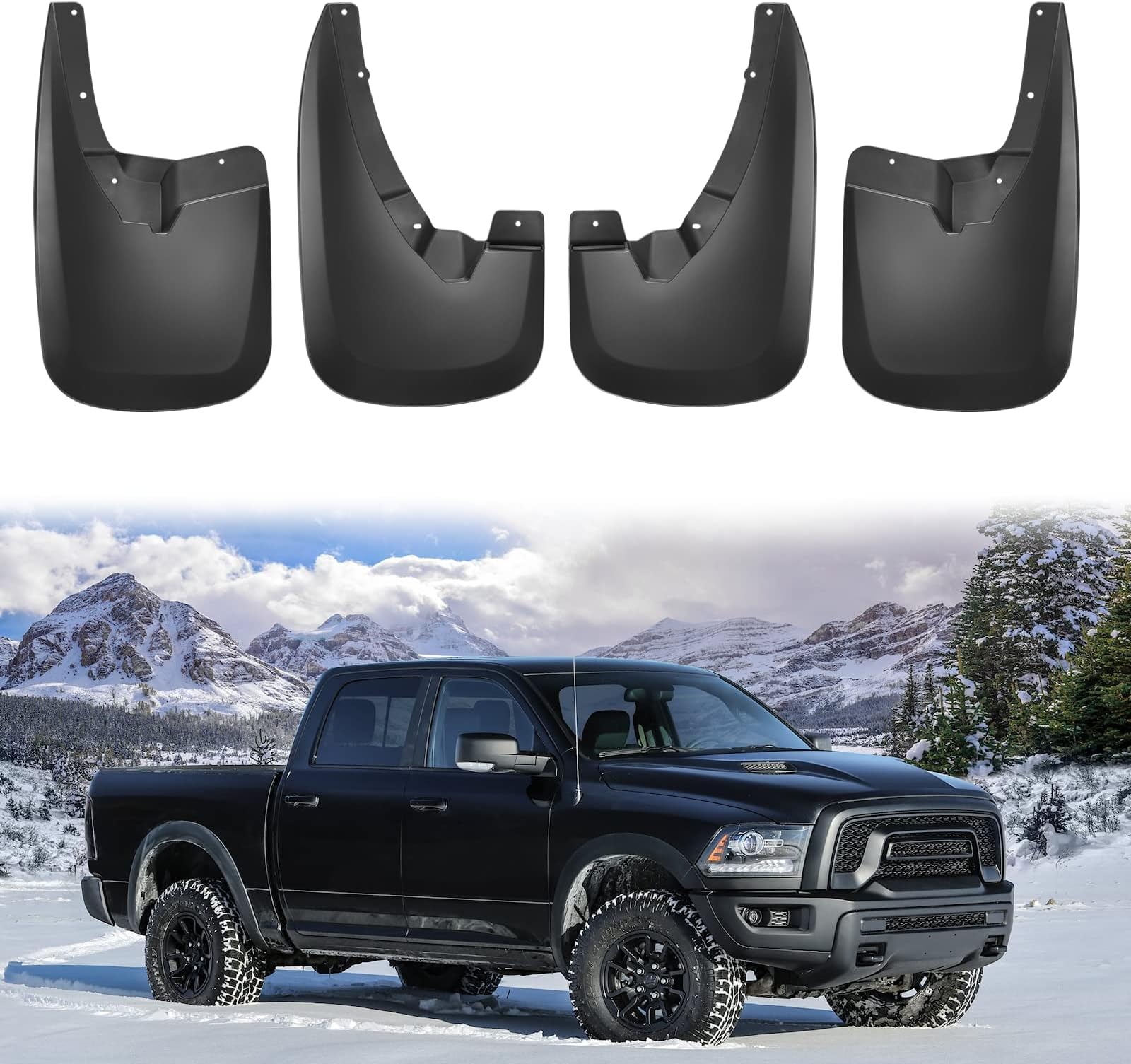 Mopar 82215931AB Rear Heavy Duty Rubber Splash Guards Dodge