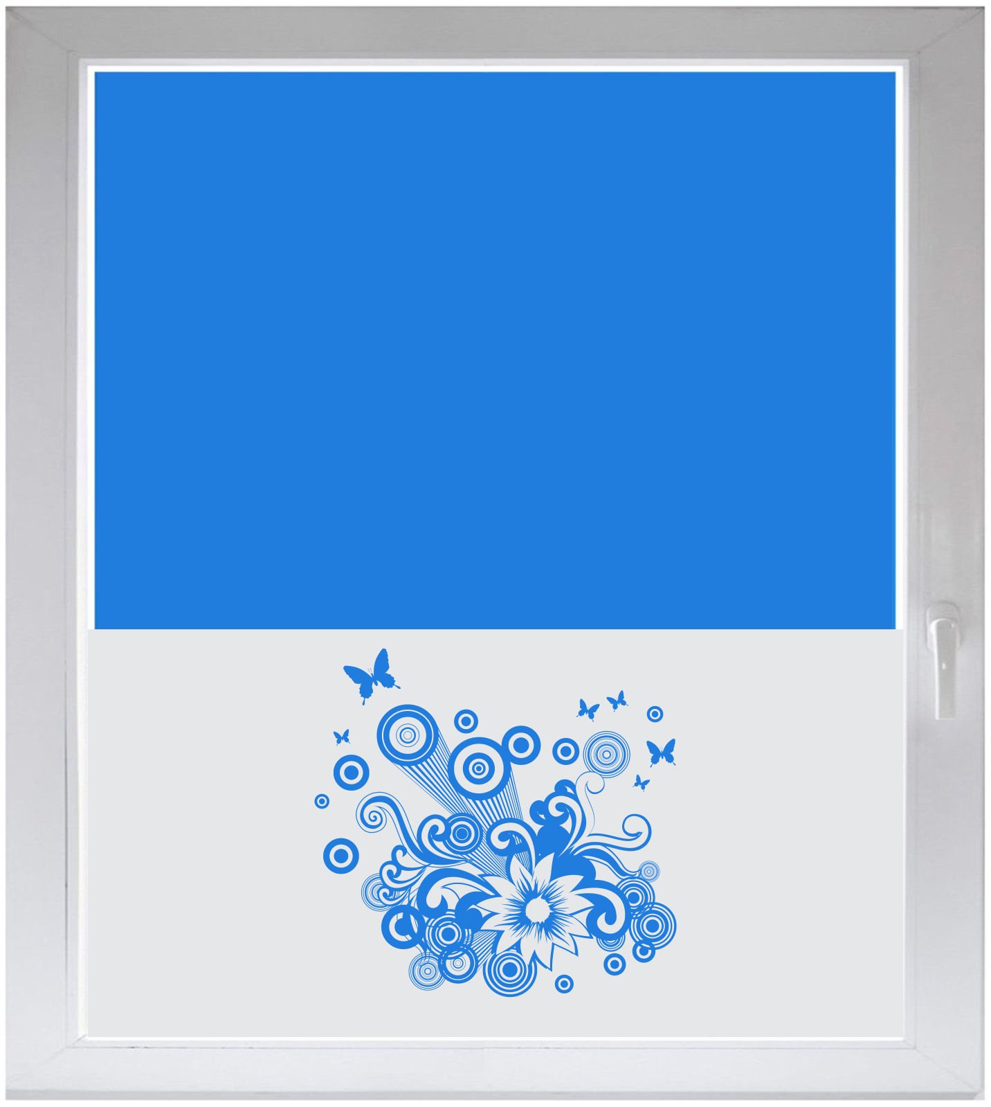 Glasdekorfolie film dépoli occultant fenêtre motif fleurs papillons 50cm