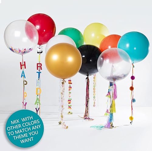 Miniatura 6 de Globos transparentes para rellenar globos grandes translúcidos de 24 pulgadas, 5 globos gigantes, globos gigantes, globos redondos grandes de látex