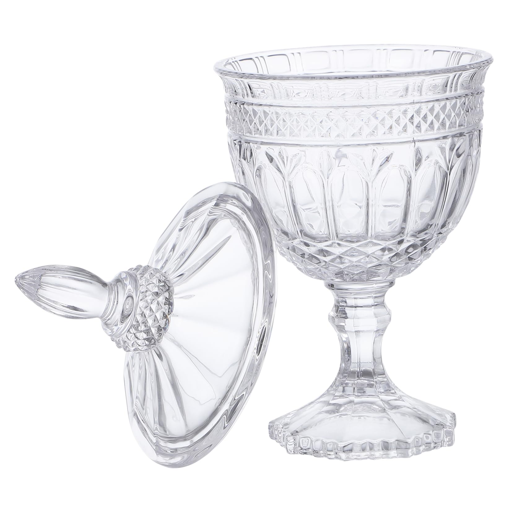 LABRIMP Bonbonnière en Verre Couvercle, Bocal de Rangement Décoratif Style Européen, pour Bonbons et Snacks et Mariage Décoration Intérieure