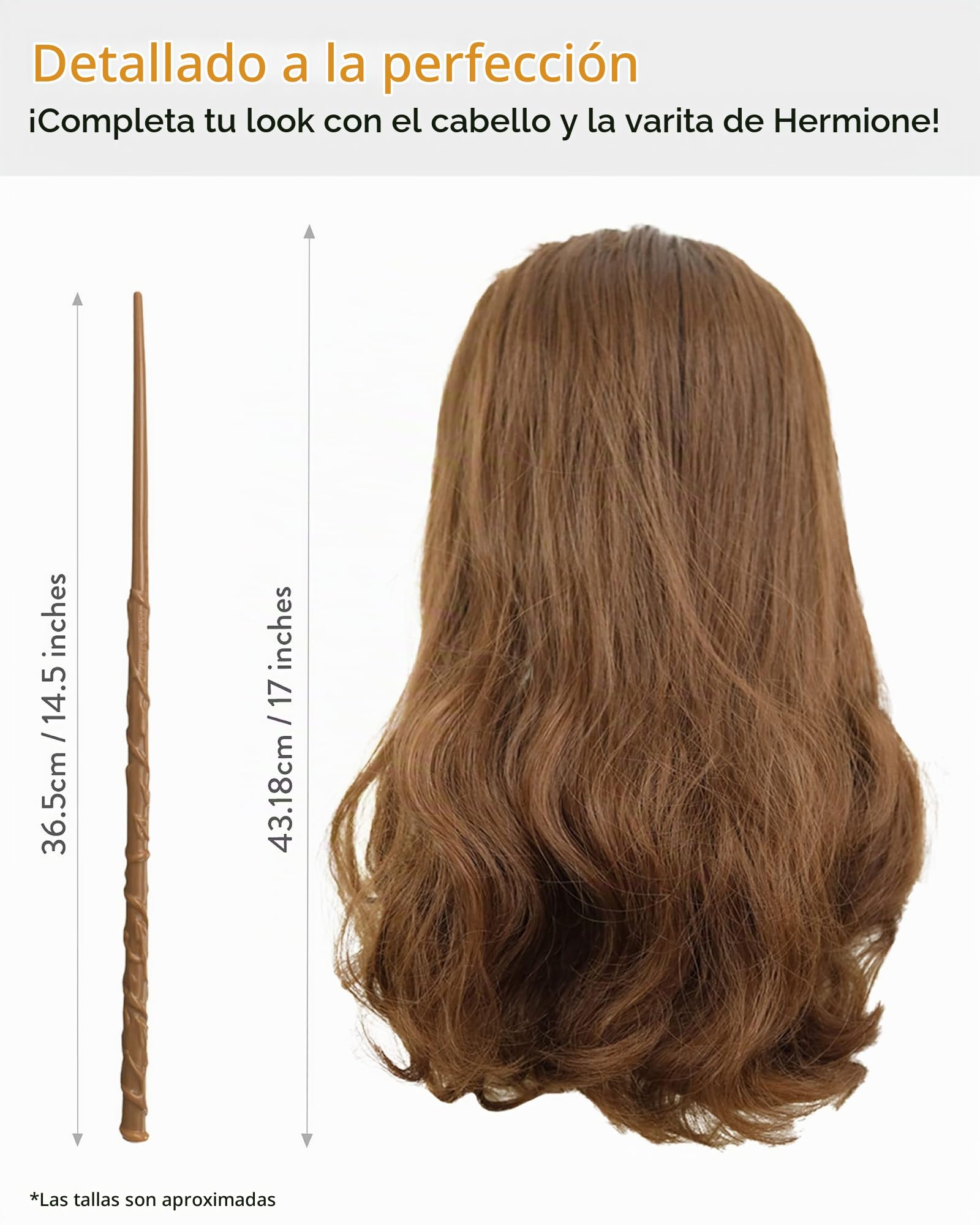 Harry Potter Disfraz Hermione Niñas con Varita y Peluca