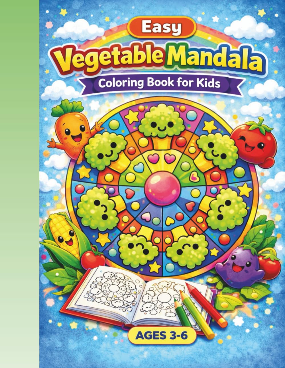Easy Vegetable Mandala Coloring Book for Kids: Cute & Simple Veggie Mandalas for Preschoolers