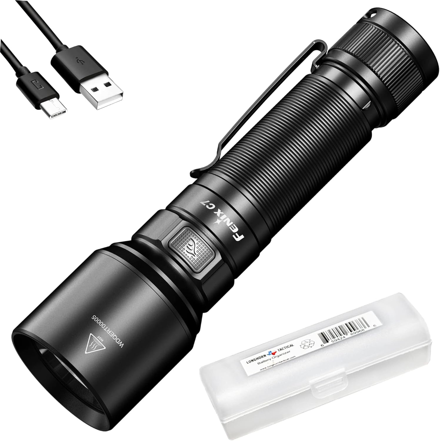 Fenix C7 Rechargeable Flashlight, 3000 Lumen High Lumen USB-C Fast Charging with Lumentac Organizer