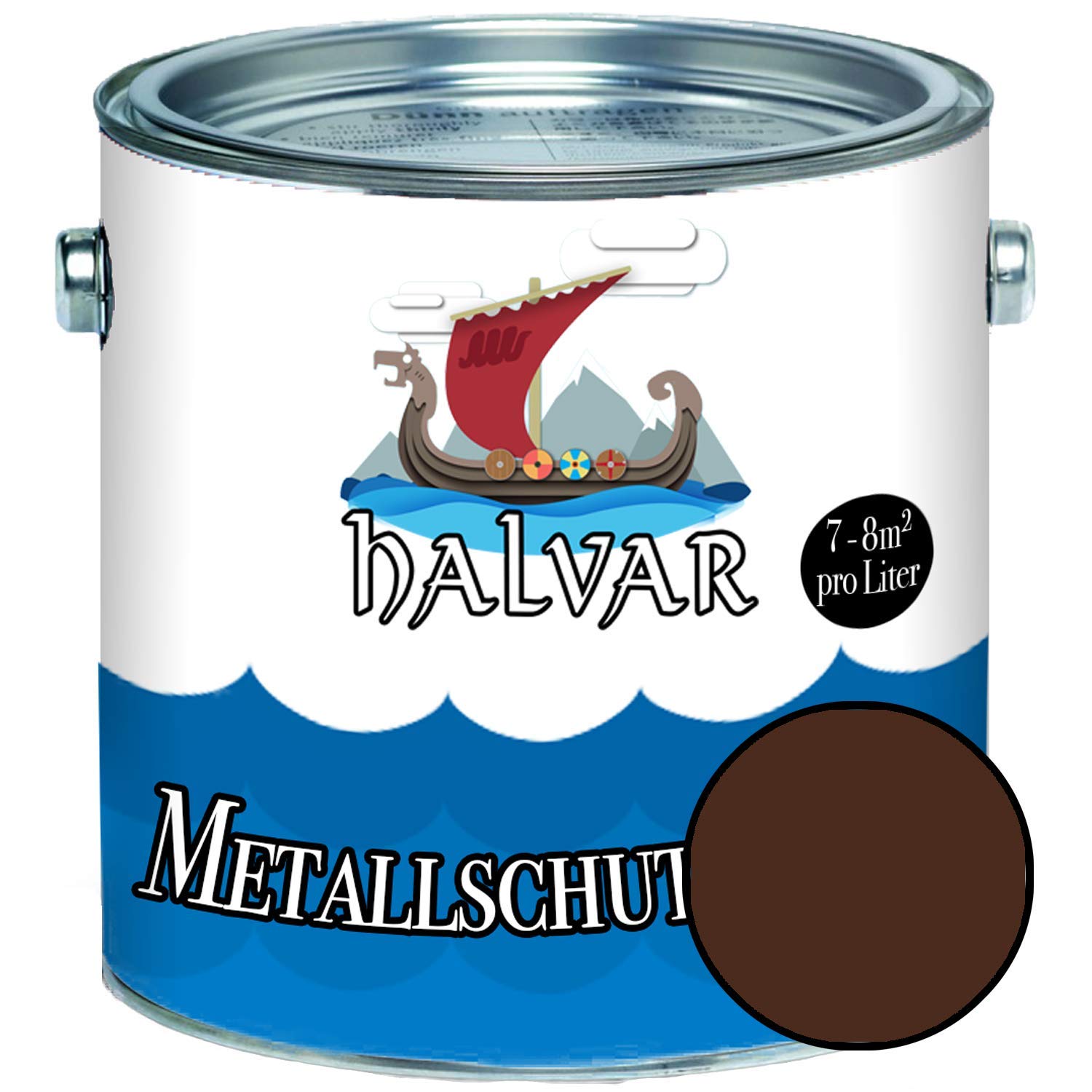 Halvar Metallschutzlack MATT Braun RAL 8000-8028 Metallfarbe besonders robuster Kunstharzlack Wetterbeständig & perfekter Langzeitschutz Metall (1 L, RAL 8016 Mahagonibraun)