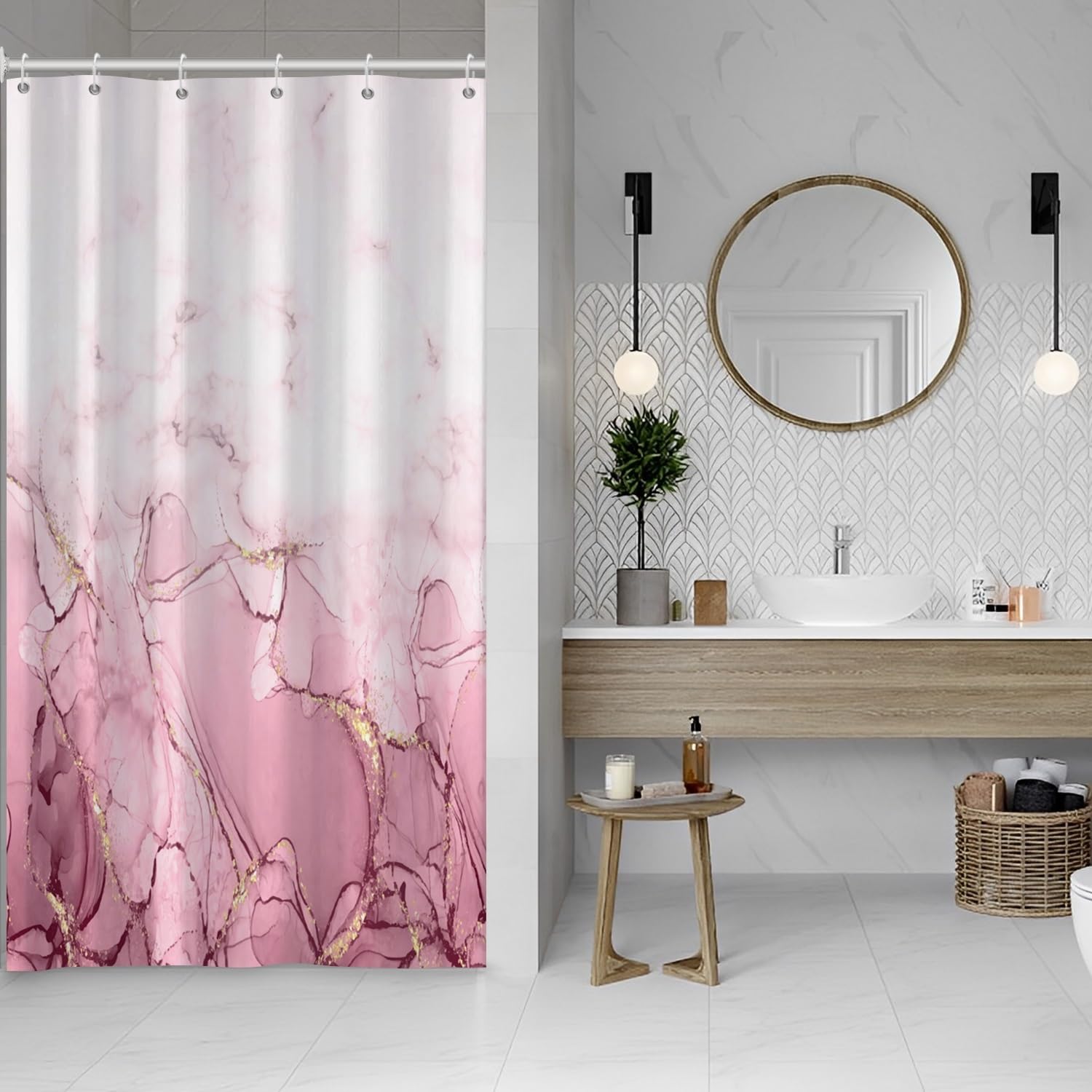 Rideau de douche anti éclaboussures pour petite douche