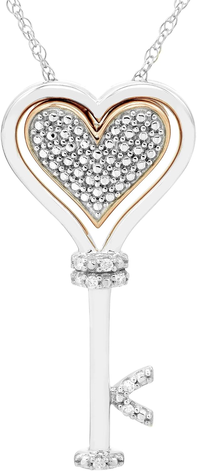 14K Gold Plated & .925 Sterling Silver Diamond Three-in-One Pendant Necklace (G-H Color, I2-I3 Clarity) - Choice of Styles