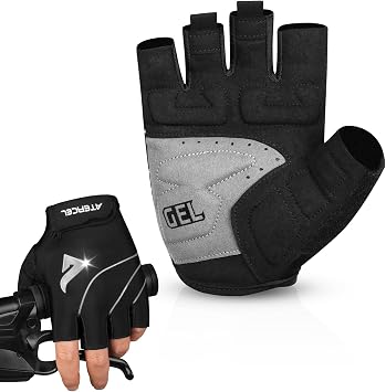 ATERCEL Cycling Gloves with Padded SBR for Road & Mountain Biking - Breathable, Elastic Back, Men & Womens Bicycle Gloves