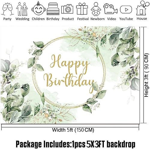 Miniatura 5 de Fondo de fotografía de hojas de eucalipto y suculentas, vegetación, hojas de eucalipto, para decoración de fiesta de cumpleaños, suministros de