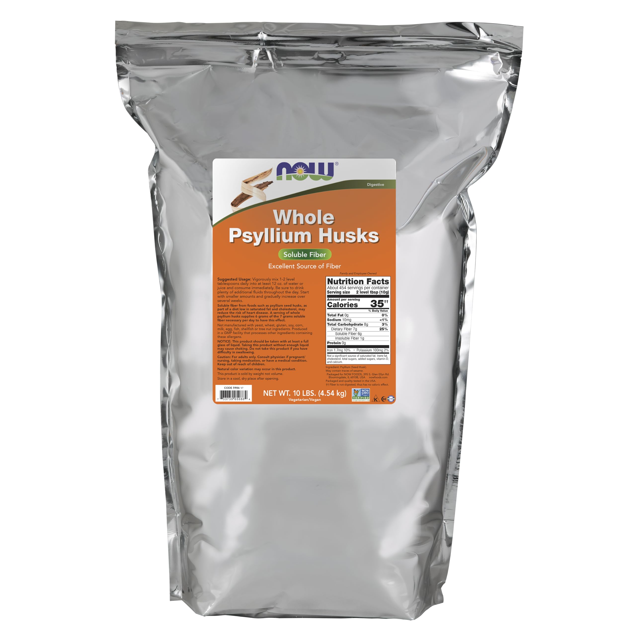 NOW Supplements, Whole Psyllium Husks, Soluble Fiber, 12 oz — Amazon image 11