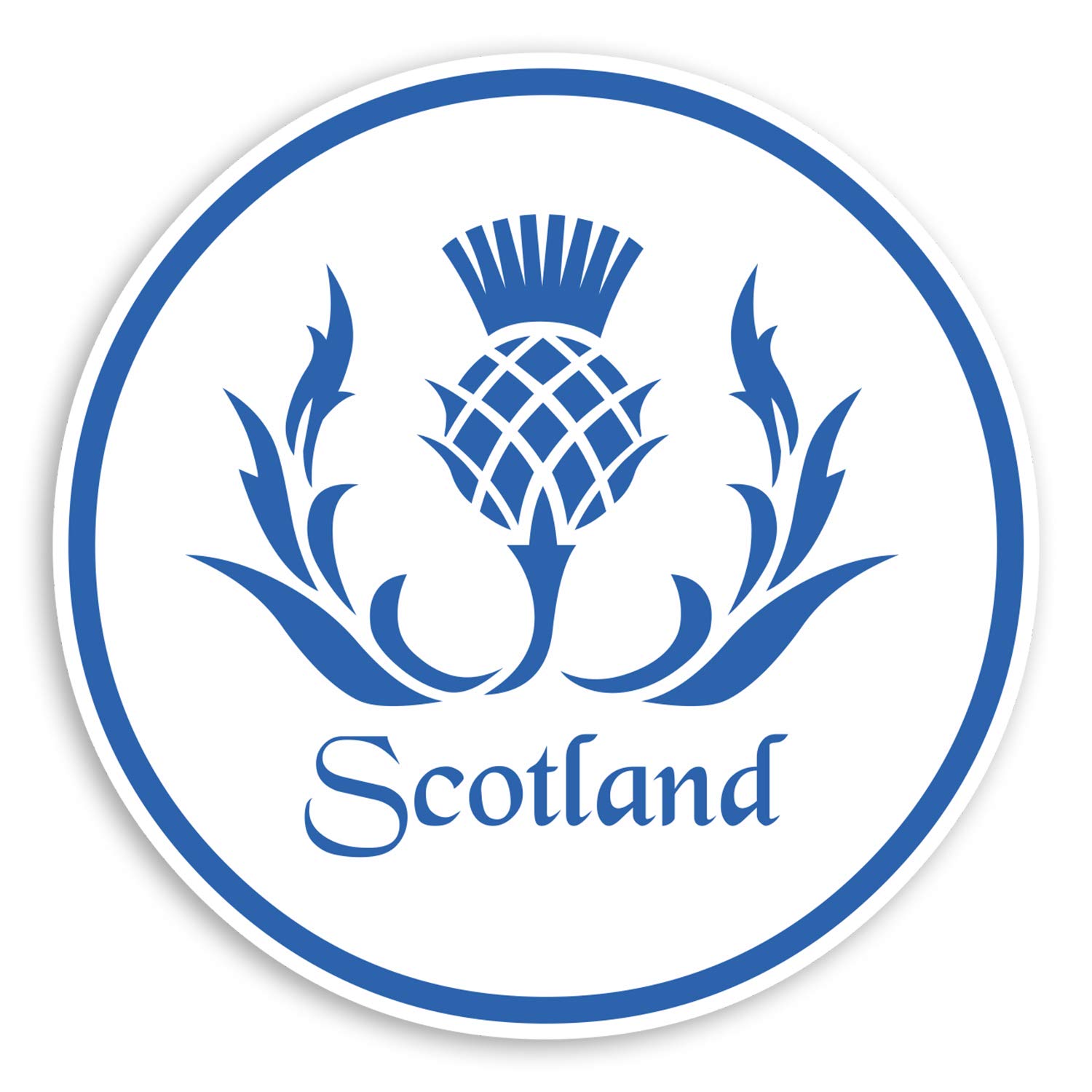 Destination Vinyl Ltd Multi 2 X 10Cm Blue Scottish Thistle Vinyl Stickers - Scotland Luggage Sticker #31544 (10Cm Wide)
