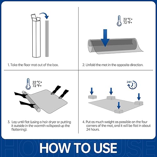 Miniatura 8 de Tapete para silla de oficina para suelos duros, 48 x 36 pulgadas, tapete de escritorio para sillas rodantes, tapete de plástico transparente para