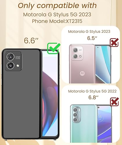 Miniatura 9 de Dretal Funda para Moto G Stylus 5G 2023, 2 protectores de pantalla, soporte de anillo giratorio de 360, soporte magnético, borde dorado plateado,
