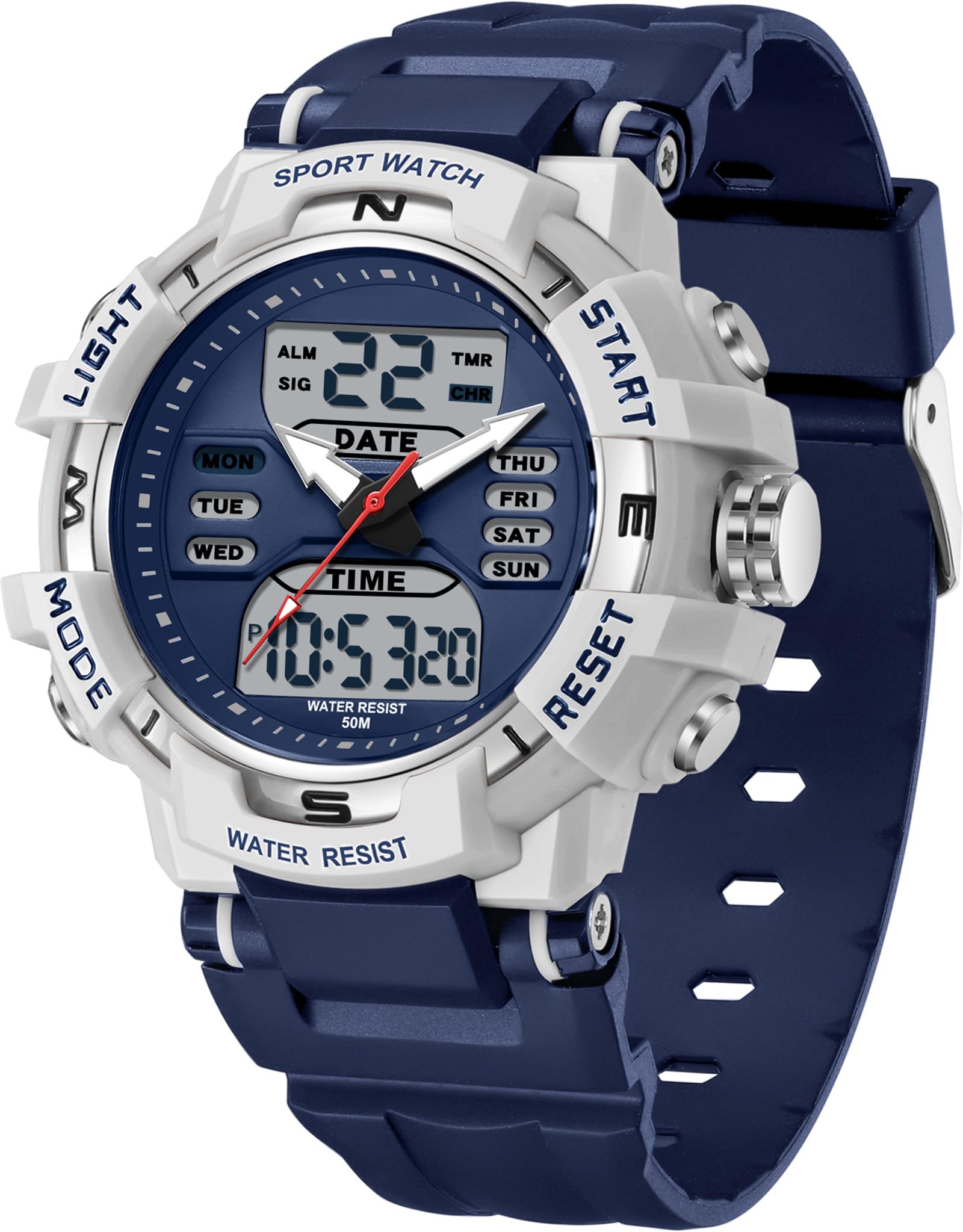 Reloj de pulsera digital para niños, reloj digital para mujer, resistente al agua, 5 ATM, reloj para niños y niñas, con despertador, calendario, customización, LED, cronómetro, 12/24 h, analógico,