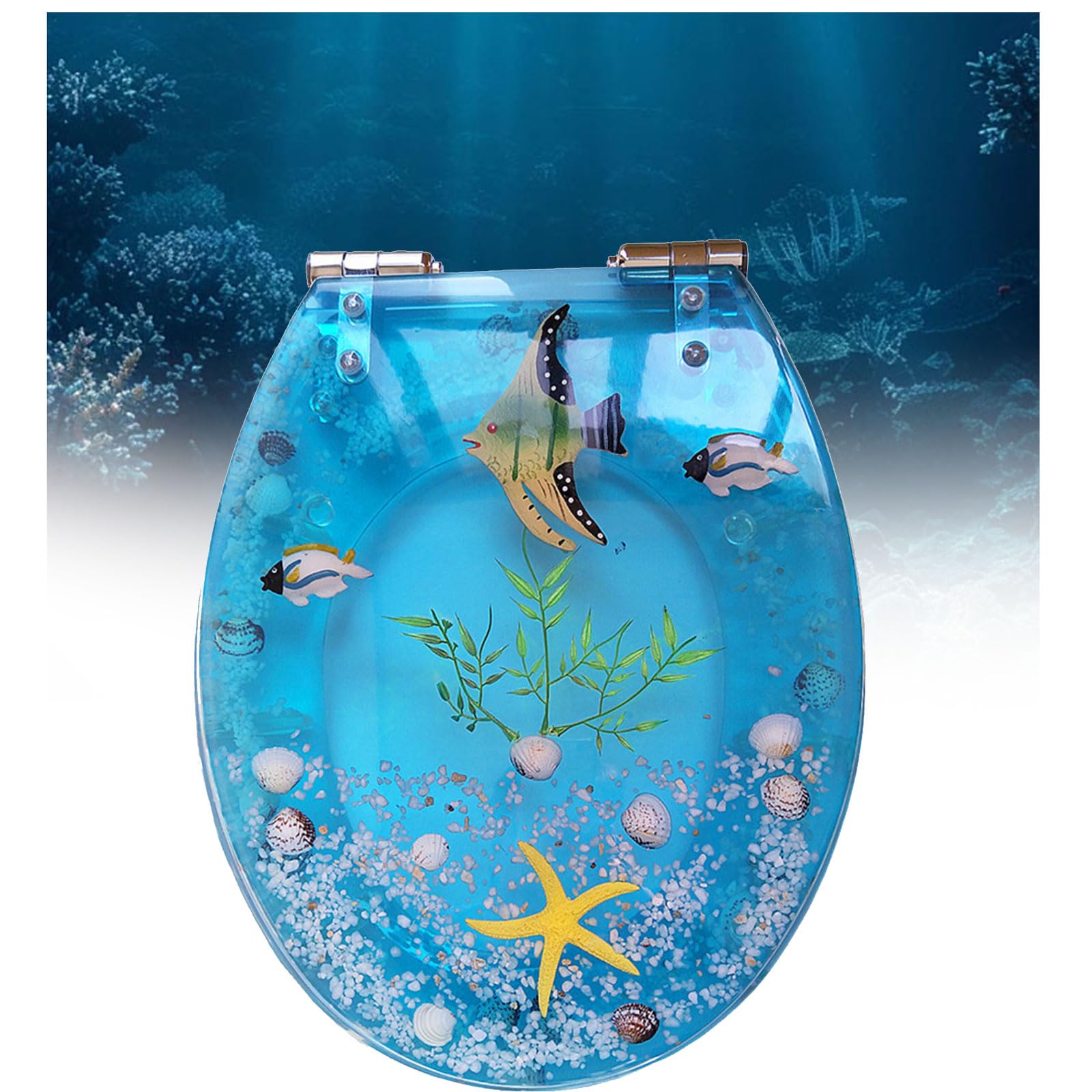 Abattant de WC Ocean 3D pour cuvette toilette familiale zen