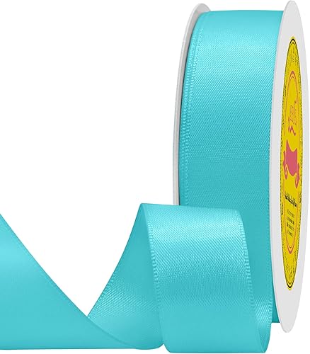 Miniatura 815 de Cinta de satén verde esmeralda de doble cara de 1-1/2 pulgadas x 50 yardas, cinta de poliéster verde esmeralda para envolver regalos, muy adecuada