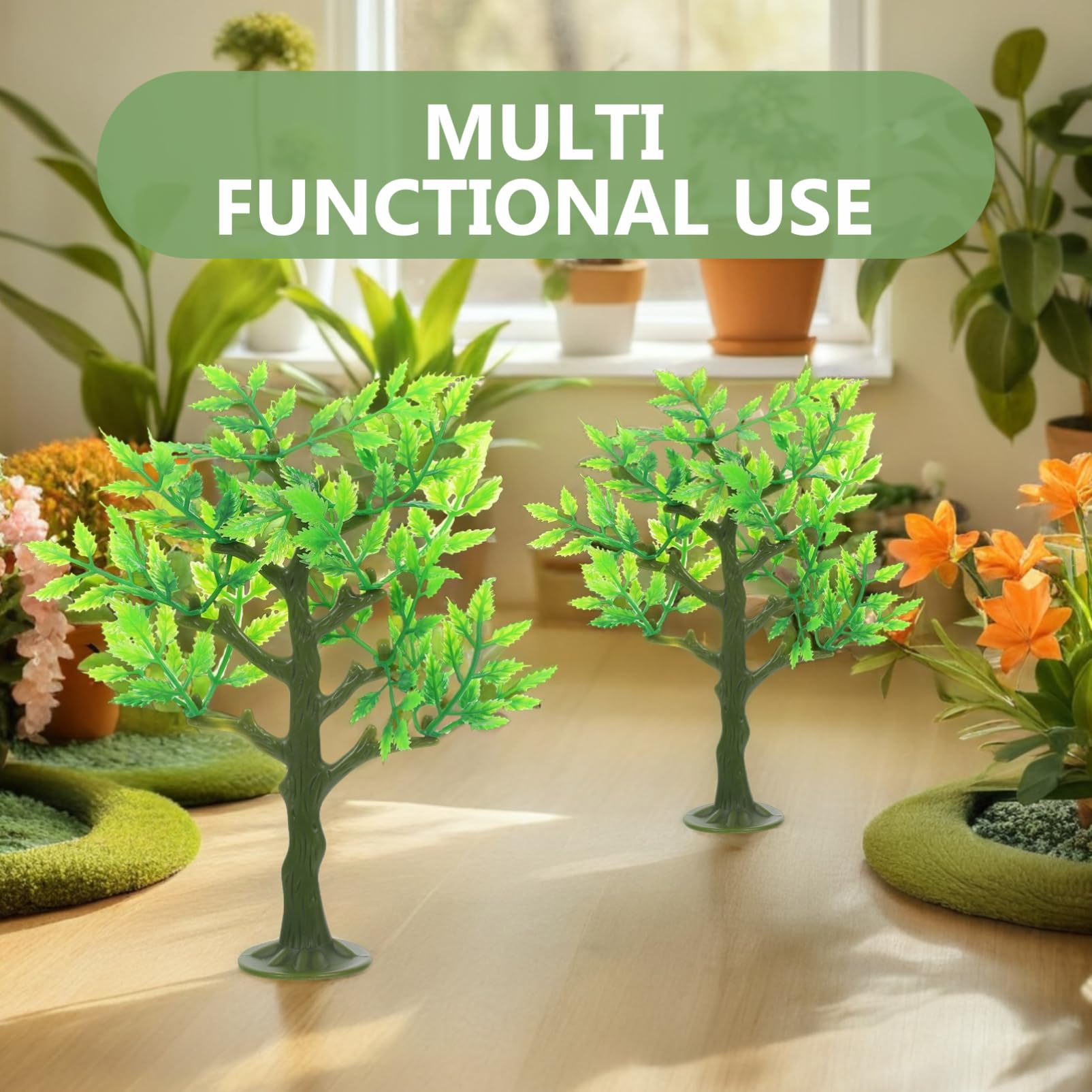 TOYANDONA - Lote de 12 árboles en miniatura de plástico para maquetas y dioramas escalera accesorios para casa de muñecas y jardín de hadas