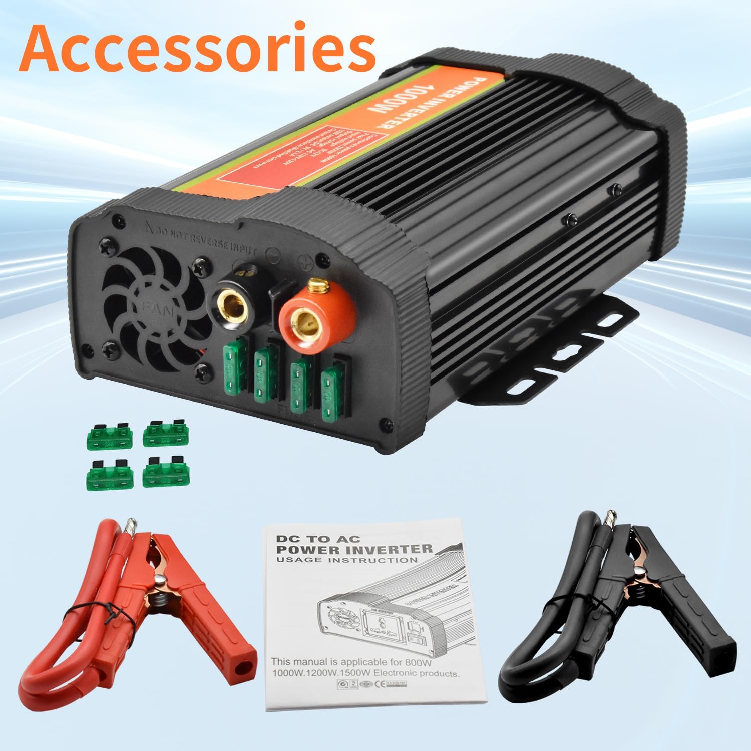 1000 Watt Power Inverter dc to ac 12V to 110V Converter Charger for car RV (1000W)