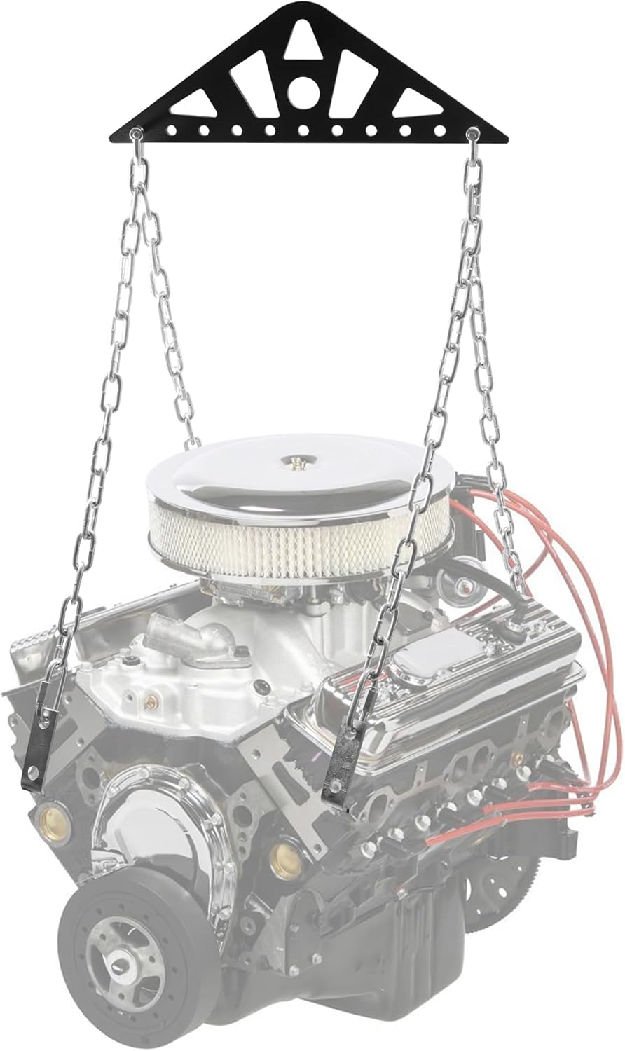 Heavy-Duty Engine Lifting Sling Straps Kit, Steel Triangular Support Arms and 4-Point Steel Lifting Chain, Can Bear 1600LB, Suitable for Engine Lifting