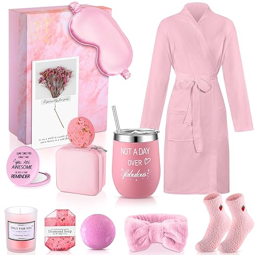 13-Piece Pink Spa Gift Basket Set