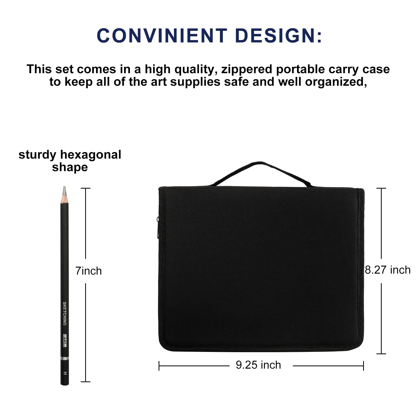 USHOP Set di Disegno e Schizzo da 70 Pezzi,Kit da disegno,Kit Matita Disegno,Forniture Artistiche Professionali,con album da disegno 3 colori,per Principianti Bambini,Artisti,Studenti