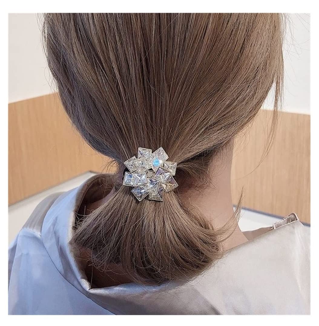 Feste Elastici Capelli 2 Pezzi Elastici Alla Moda Con Strass, Per Capelli, Supporto Per Ragazze Decorazione