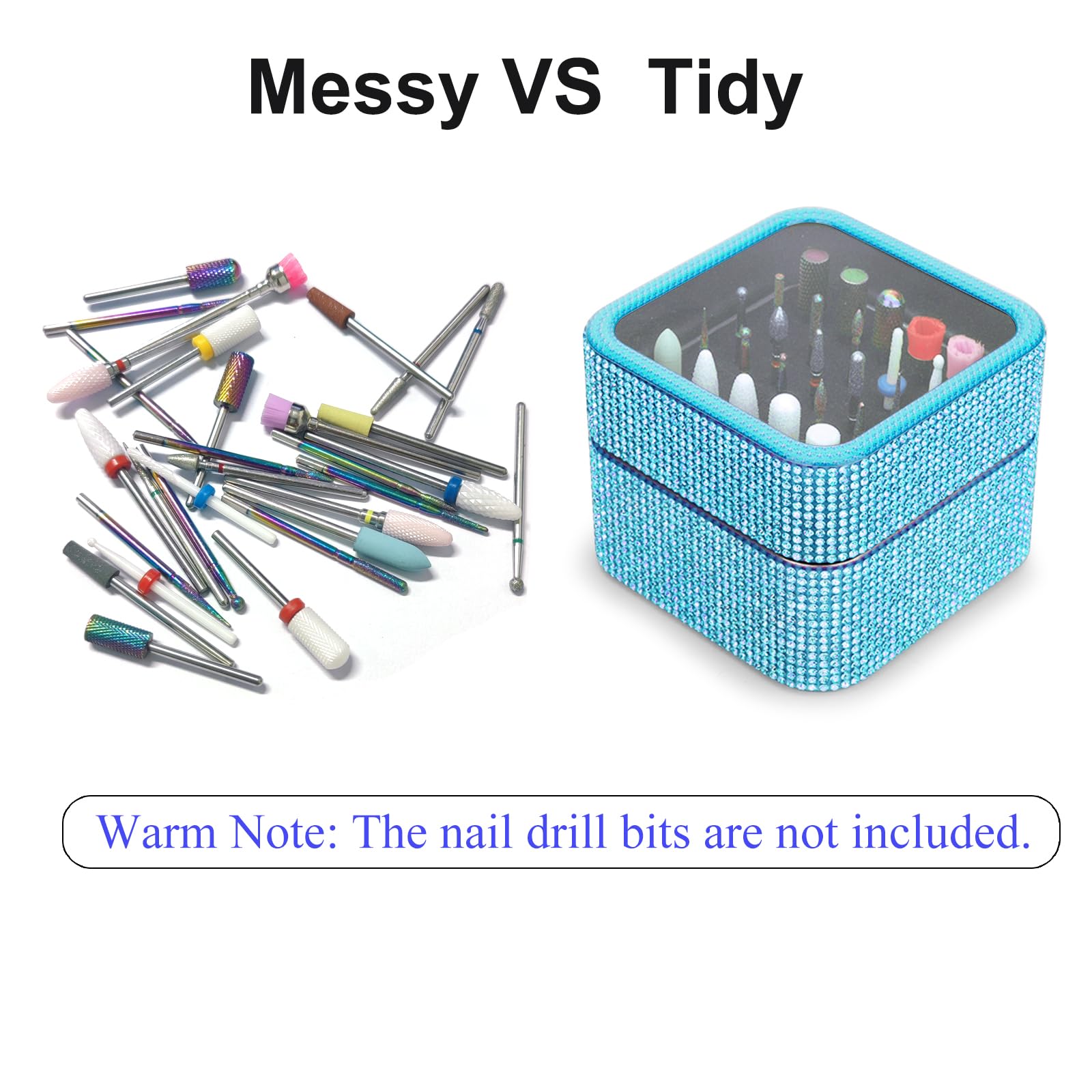 Ankey Nail Drill Bits Holder Case- 25 Holes Dustproof Rhinestone Nail Bits Box Efile Displayer Organizer Container for Manicure Tools - Image 4