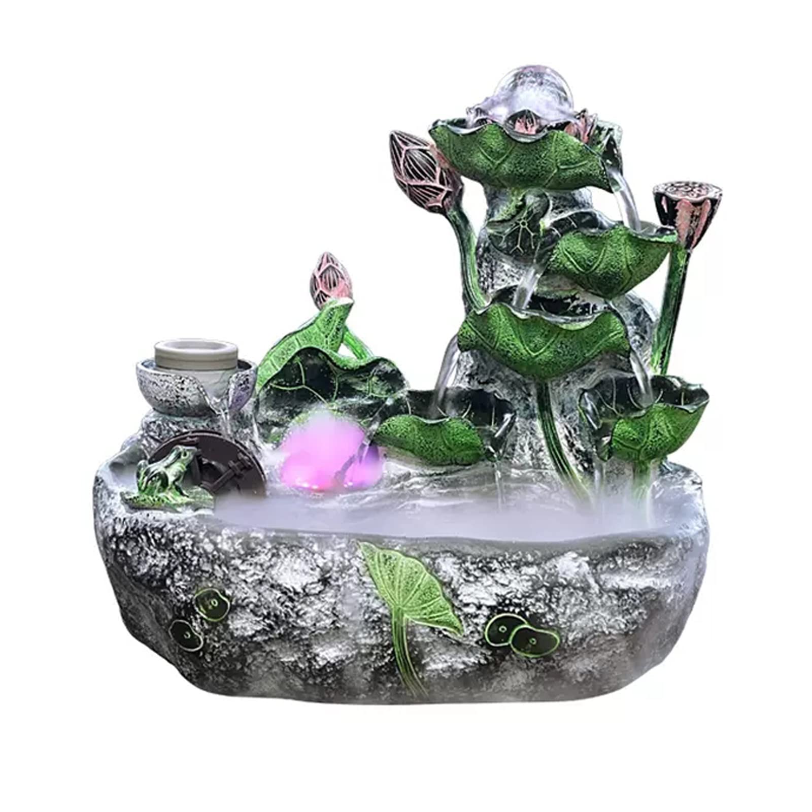 Easy Install Indoor Fountain Tabletop Waterfall Fountains Relaxation Water Feature Feng Shui Zen Meditation Desktop with Rotatable Ball and Pump for Home Office Spaces Decor(Medium)