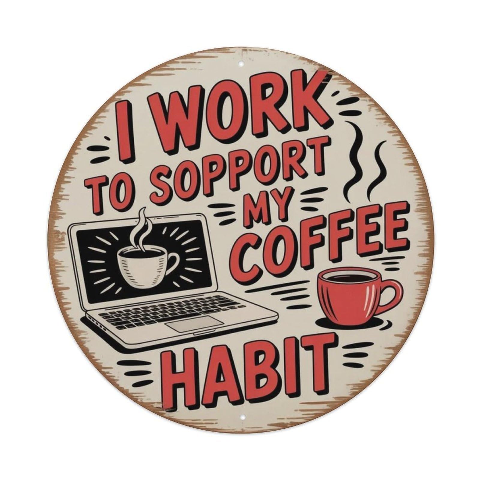 Commute Coffee Metal Tin Sign Plaque