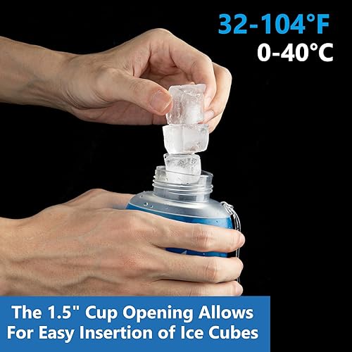 Miniatura 4 de LERMX Quick Grip Chill - Botella de agua suave de TPU de 22 onzas  22.0 fl oz, paquete de hidratación, sin BPA, para correr, senderismo, ciclismo,