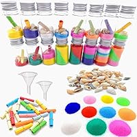 Vista 3 de Guaishou DIY Sand Art and Crafts Kit Wishing Bottles Colorful Sands Beach Sea Shells Message Paper