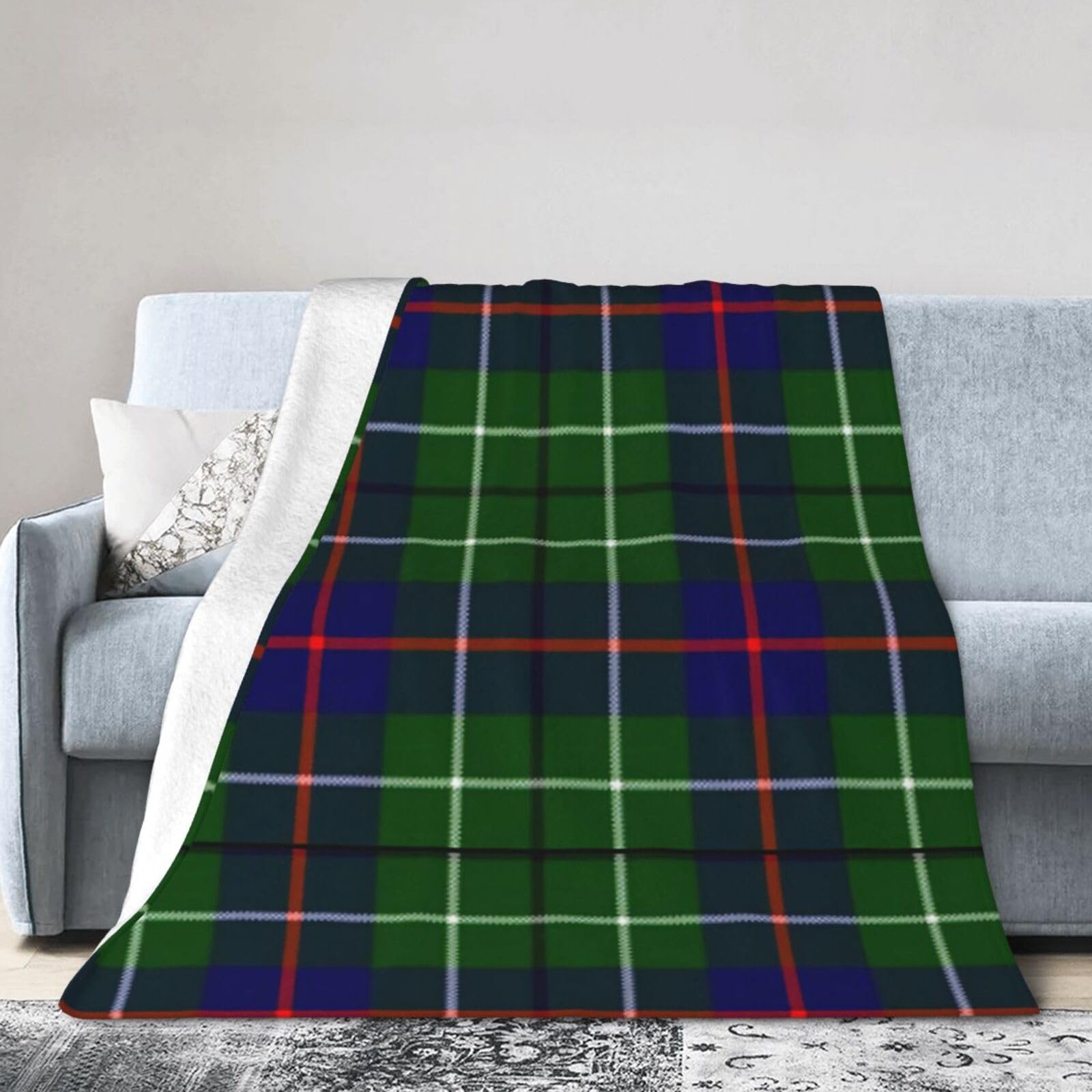ERTDFXCV Clan Duncan Tartan Blanket 50"x40"