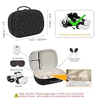 Vista 2 de XINGFUDAO Large Carrying Case Compatible with Meta Quest 3/3S, Protective Storage Bag Fit for Kiwi Design and Bobovr Battery Headstrap (Black)