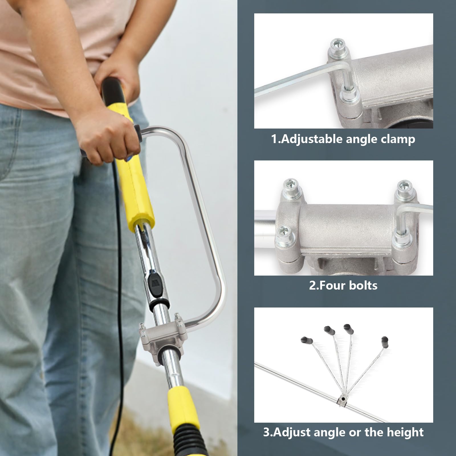 Poignée Ergonomique Coupe-Bordure Tondeuse - Extension Confortable Anti-Fatigue Main