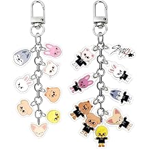 Stray Kids Key Chain Pack of 2 Stray Kids Keychain Skzoo Pendant Keychain Acrylic Key Chain for Girls Kpop Fans Birthday Gifts Christmas Gifts