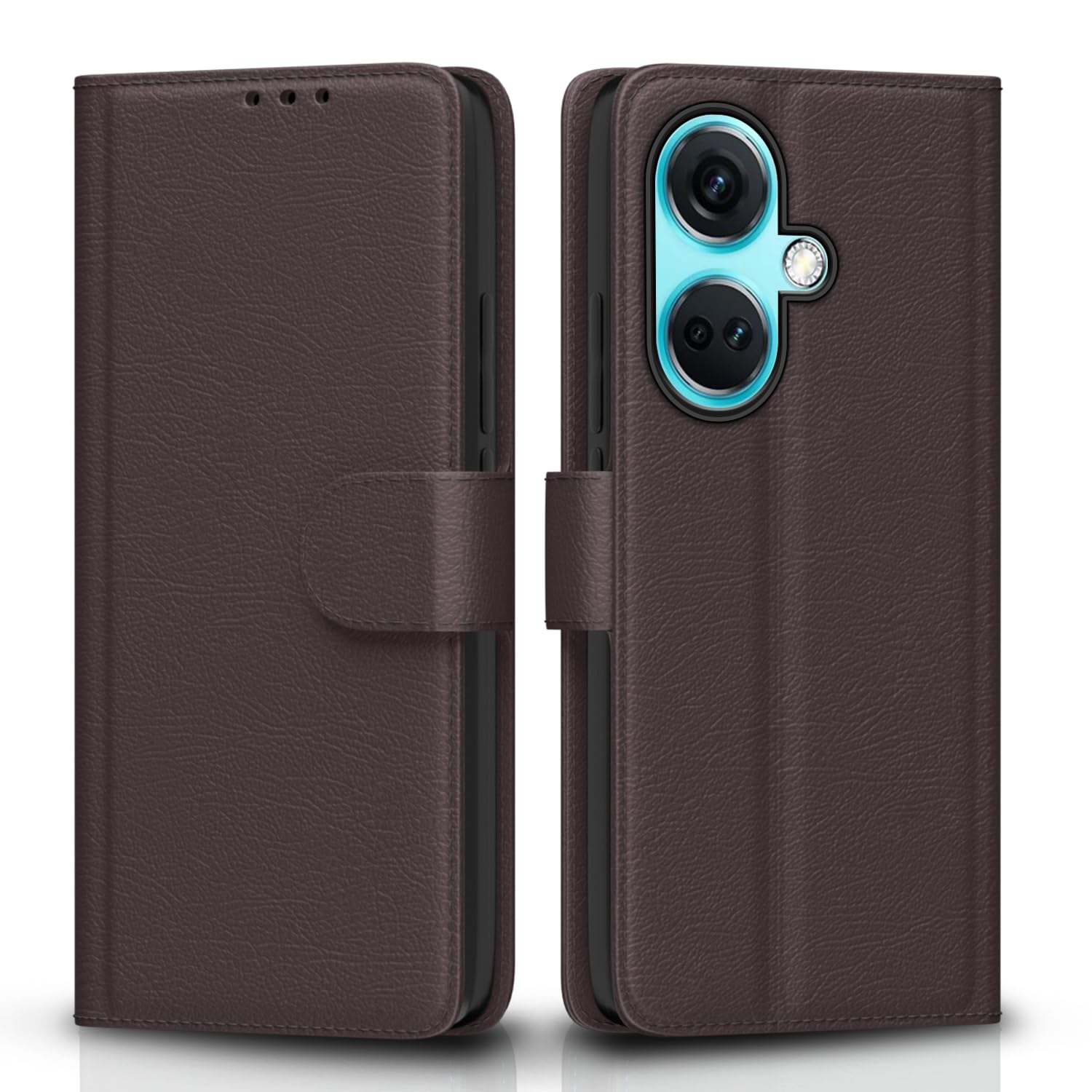 Pikkme OnePlus Nord Ce 3 5G Flip Cover Leather Finish | Inside TPU with Card Pockets | Wallet Stand and Shock Proof | Complete Protection Flip Case (Coffee)-image-13