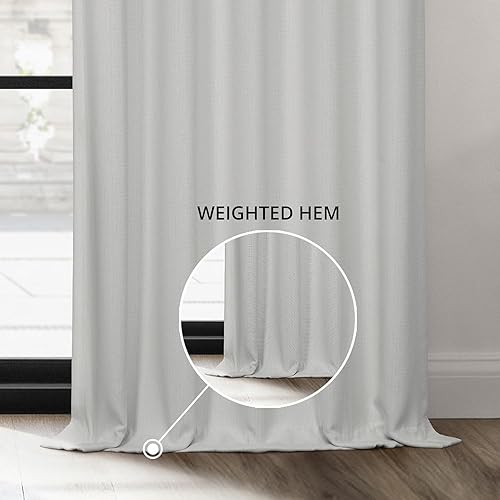 Miniatura 7 de HPD Half Price Drapes Cortinas de lino con ojales de 84 pulgadas de largo para oscurecer la habitación, para dormitorio y sala de estar (1 panel),