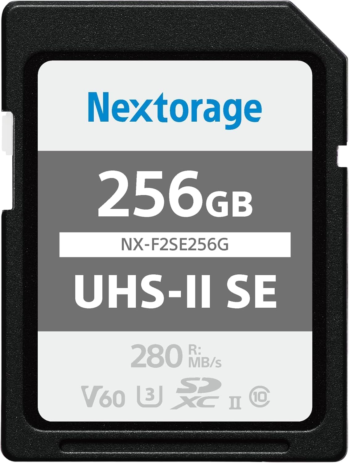 Nextorage Japan UHS-II SD Card256GB max Read Speed 280MB/s V60 (SDXC UHS2 Memory Card NX-F2SE)