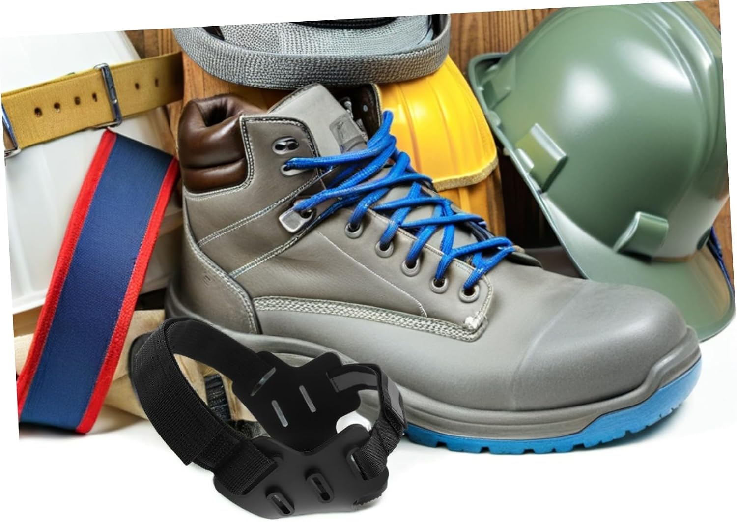 2pcs Ice Cleats for Shoes and Winter Boots with 7-pin Spike System, Adjustable Silicone Straps, Integrated Reflective Material, Non-Slip Snow Grippers for Walking and Snow Hiking