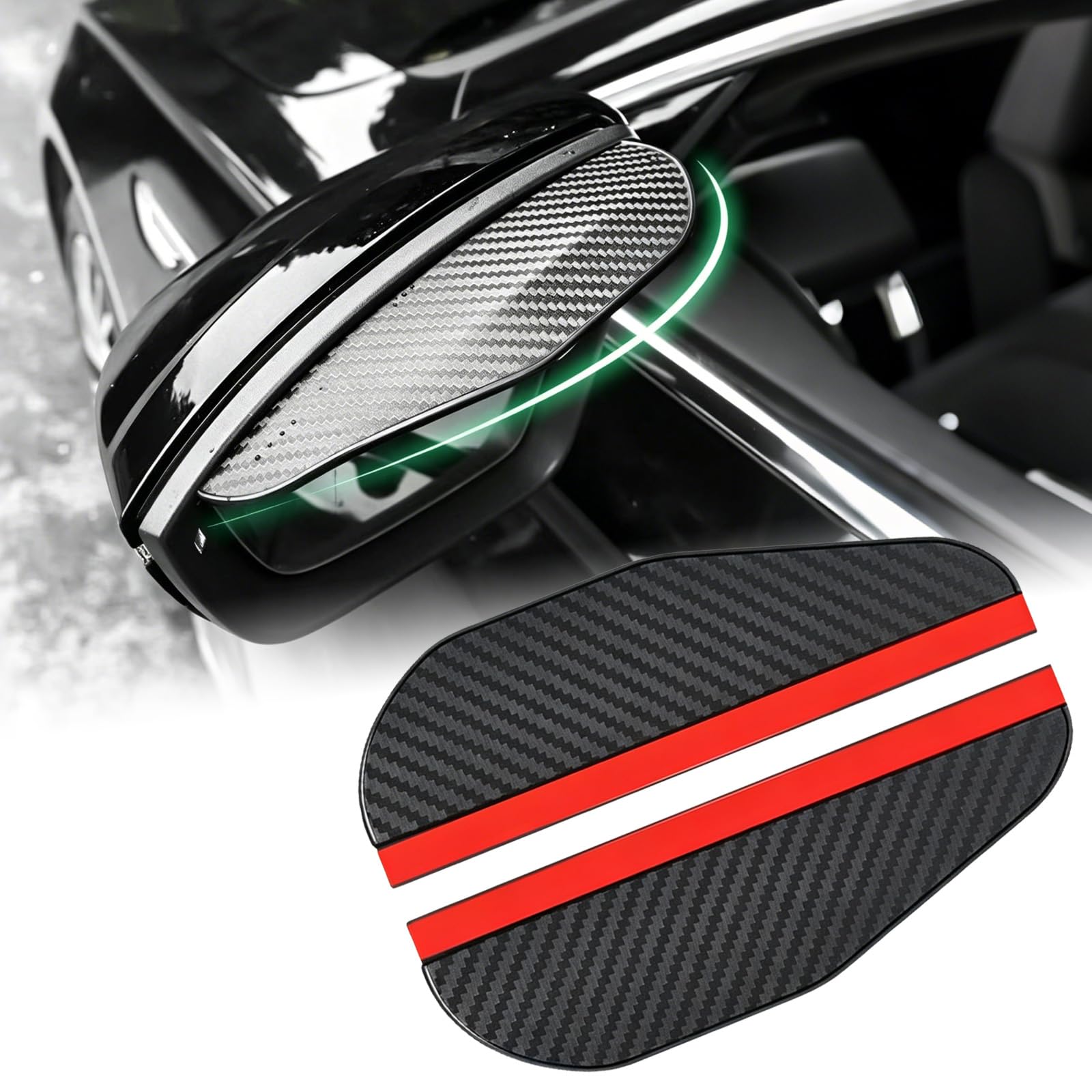 LXFDAFA 2 Pcs Car Rearview Mirror Rain Guard for Skoda Fabia II Combi 2010-2021 Side Mirror Rain Visor Eyebrow PVC Shield Water Snow Rainproof Deflector Protector