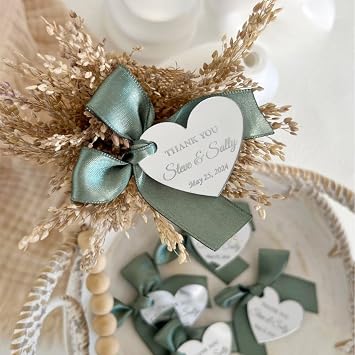 MXN Gold Mirror Acrylic Tags Personalized,Custom Heart Shape Acrylic Name Tag,Personalized Gift Tag, Plaque Tags Favors Wedding Tag,Valentines,christmas,baptism,crafts Tags. 100pcs